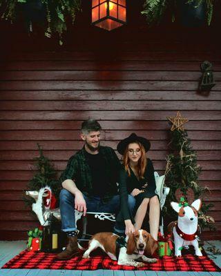 My Christmas shoot with my husband and puppy!