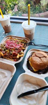 The ever epic Smash Fries, a burger & shakes.