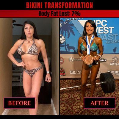 Bikini client transformation. At over 50 years old.