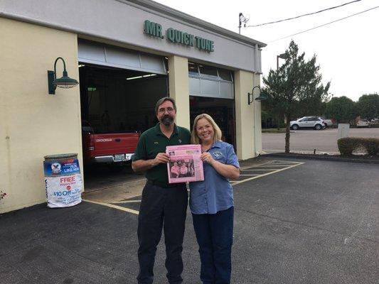 Phil & Cheryl with the PINK PAPER