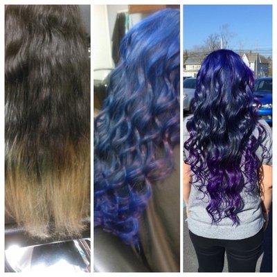 Blue and purple ombre by Justine