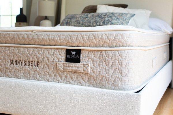 Sunny Side Up is a customizable, hybrid mattress that will have you waking up on the sunny side every morning!