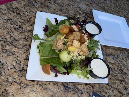 This is their add-on salad for our Nima flatiron steak entree'