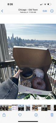 Variety of four donuts