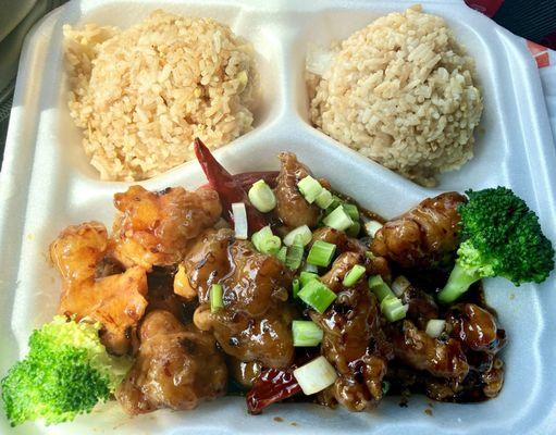 General Tso's chicken with fried rice