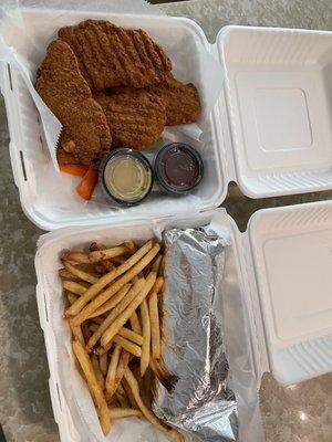 Chicken Fried Chicken Tenders and cheesesteak