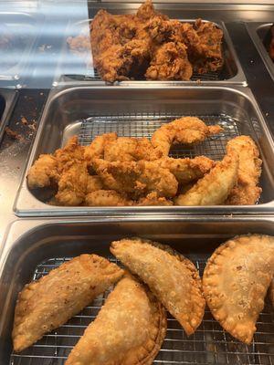 Empanadas Tenders and fried Chicken