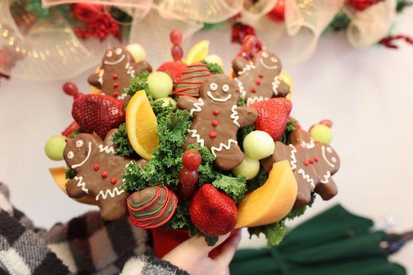 Christmas gingerbread edible arrangement