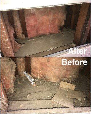 Before and after return vent cleaning