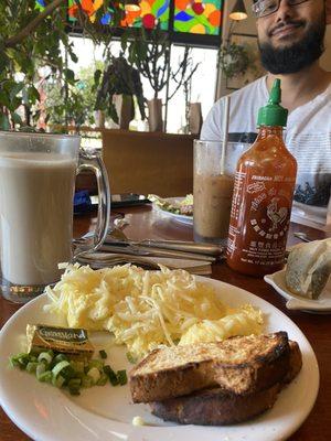 Eggs espresso with gluten free toast