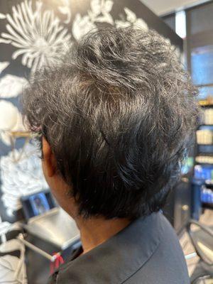 Layered cuts add volume to thinning hair.