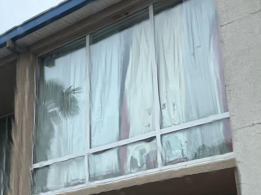 Drapes stuck to the window?