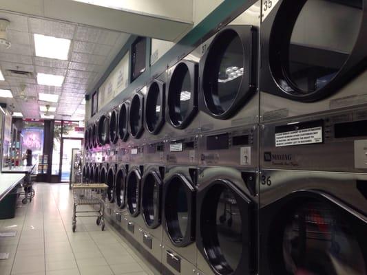 Two rows of dryers like this! Always one available