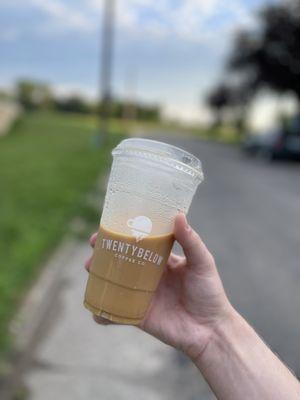 Twenty below Carmel Latte - 16oz iced