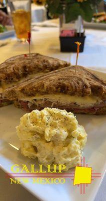 MSB sandwich with side of potato salad