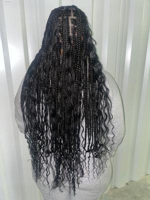 Boho knotless braids