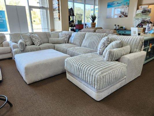 Large Sectional with Chaise Lounge 
www.qualitybeddingfurniture.com