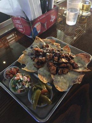 Blackened chicken nachos. Yummmmmy