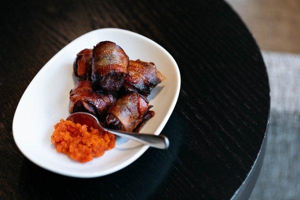 Datiles con Tocino with Smoked Bacon, Spicy Chorizo and Piquillo Pepper