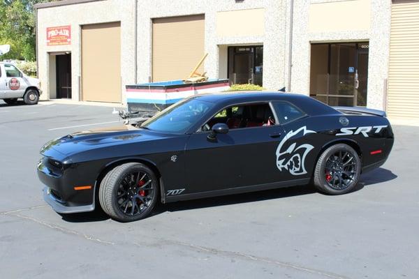 Dodge Challenger SRT HellCat custom vehicle graphics installed