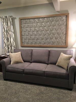 Our beautiful couch ordered from Comforts of Home in Yorba Linda. Janet was so helpful and easy to work with.