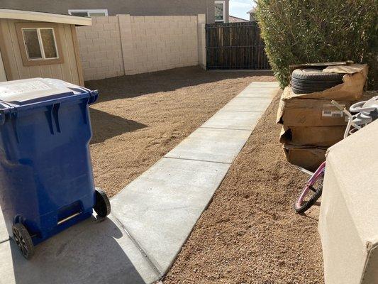 Sidewalk and landscaping