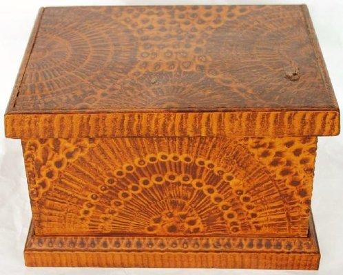 19th century Folk Art paint decorated Document Box.