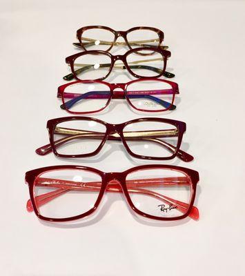 Need a specific color? We can help with that! Shown are a few of our red frames