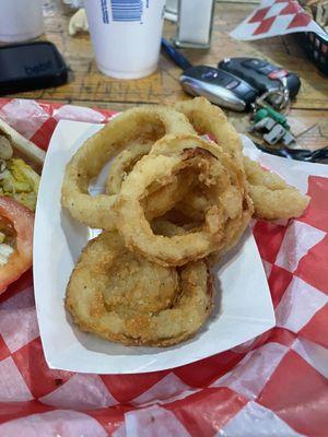 Onion Rings for $2.50 up charge fast foodish