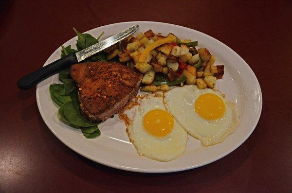 Red ahi Tuna steak & Eggs