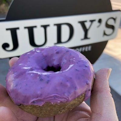 The blueberry cake donut is yum