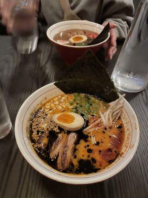 Spicy miso ramen and shoyu ramen