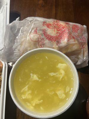 Egg Drop Soup.. With Fried Noodles