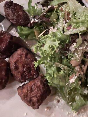 Bite Size Steak and House Salad