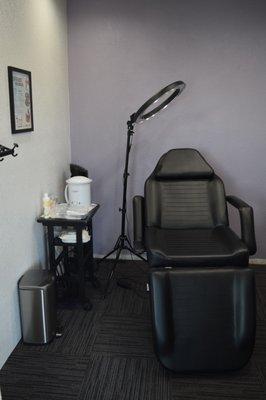 Private treatment rooms for hair removal.