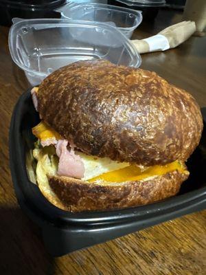 Ham egg cheese croissant