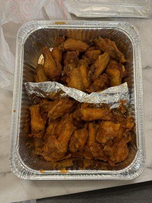 35 piece bone-in wings with Medium & Honey Mild sauce