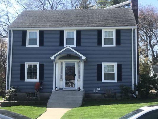 New vinyl siding and shutters