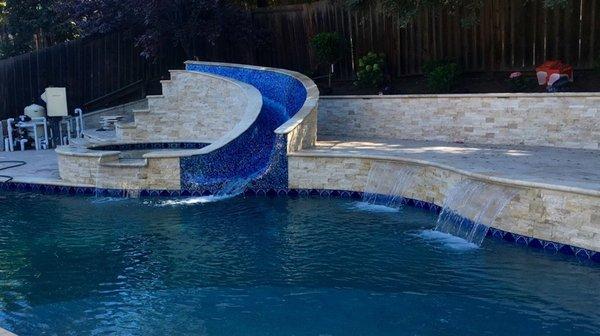 Pool and Spa Remodel with slide ****After*****