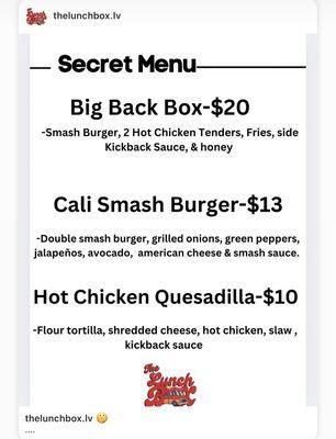 Secret menu