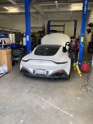 2020 Aston Martin Vantage in for Vandalize damage repairs