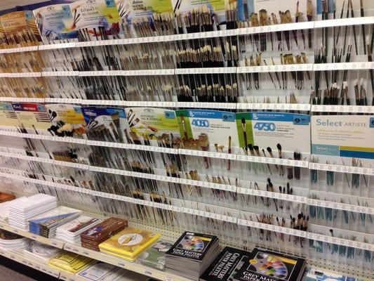 A huge selection of artist brushes.