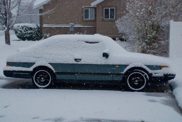 The old Saab...one of three we own and try to keep running!