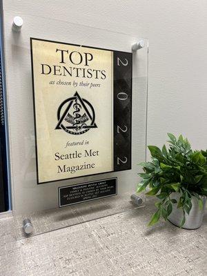 Voted Seattle Met Magazine Top Dentist in 2022!