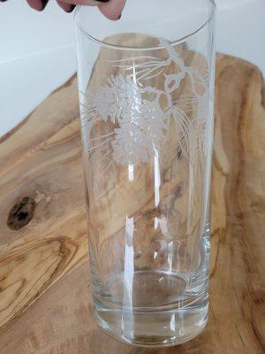 Etched glass, found one to complete my set of 8!