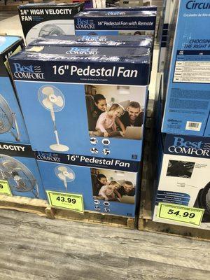 Display of more affordable fans.