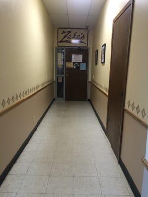 The entrance is in a hallway. Awkwardly placed.