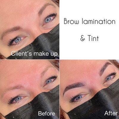 Brow lamination & tint