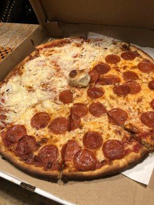 Half Pepperoni Half Onion Pie