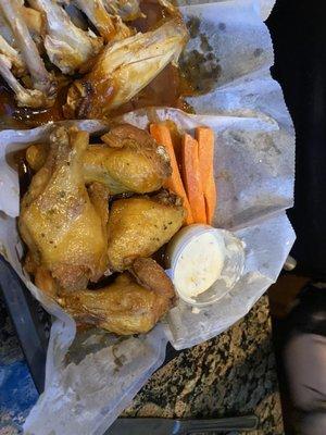 Garlic Cajun (right) and Riddle (left) chicken wings